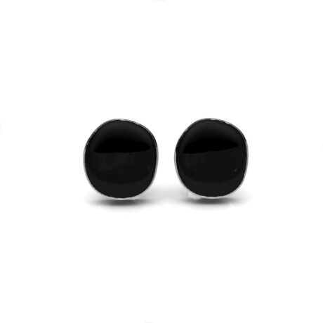 Arete Broquel Cuadrito Resina Y Plata .925 Agálea Joyería
