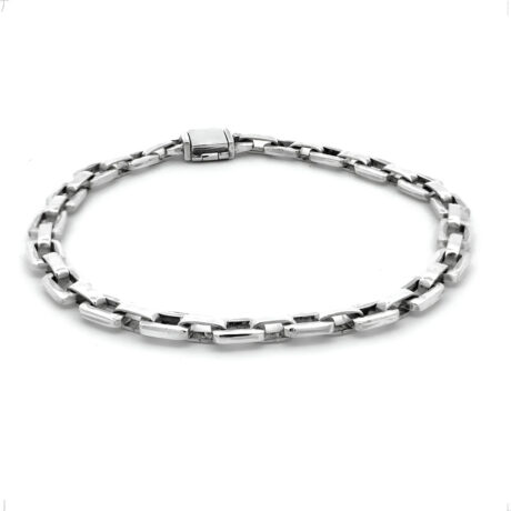 Pulsera Eslabones De Plata Solida .925 Hombre Mujer Agálea 20Cm