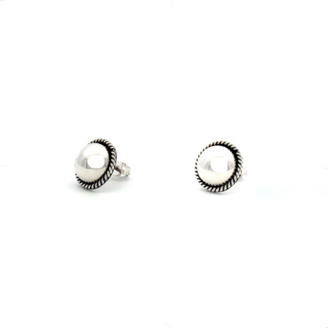 Aretes Broquel De Plata .925 Con Oxido Agálea Mujer