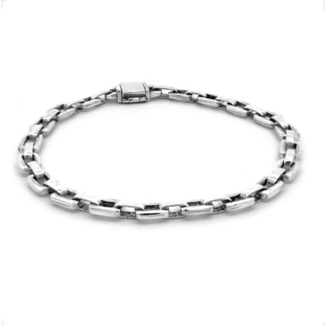 Pulsera Eslabones De Plata Solida .925 Hombre Mujer Agálea Diámetro 0 Cm Largo 18