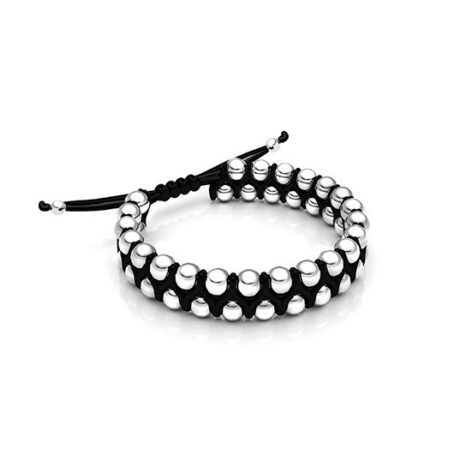 Pulsera Plata 925 Hombre Tejida Hilo Y Bolita De 6mm Agálea Diámetro 0   Largo 0