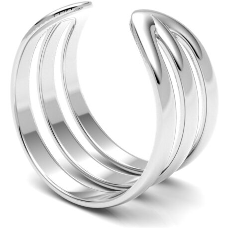 Arete Grapa Cuff Clip Falsa Perforación De Plata .925 Agálea