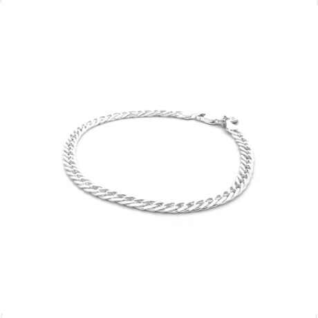 Pulsera Doble Rombo De Plata Ley .925 Hombre Mujer Agálea Color Plateado Diámetro 5 Cm Largo 18.5 Cm