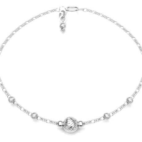 Pulsera Plata Fina 925 Bolitas Diamantada Mujer Agálea
