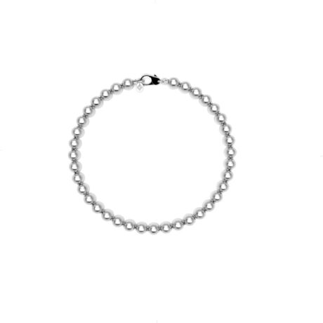 Pulsera De Plata .925 Mujer Bolitas De 5mm Agálea Joyería Diámetro 0 Mm Largo 45.72 Cm