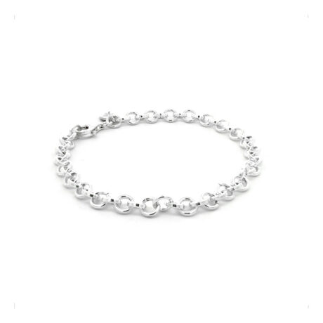 Pulsera Eslabones De Plata .925 Hombre Mujer Agálea Plateado 4.5 Cm 17 Cm