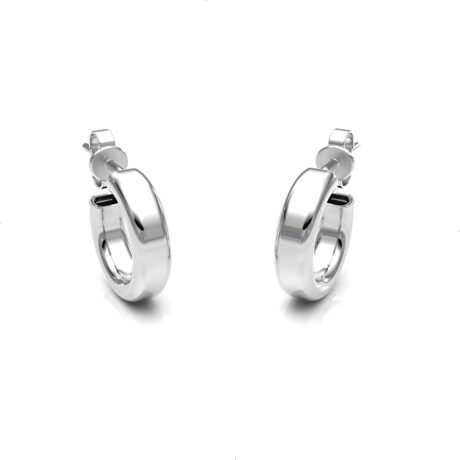 Arete Arracada Tubo Lisa 1 Cm De Plata .925 Agálea Joyería
