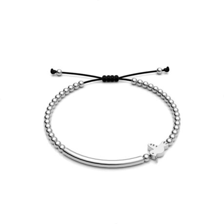 Pulsera De Plata .925 Dije Colibrí Con Bolitas Y Tubo Agálea