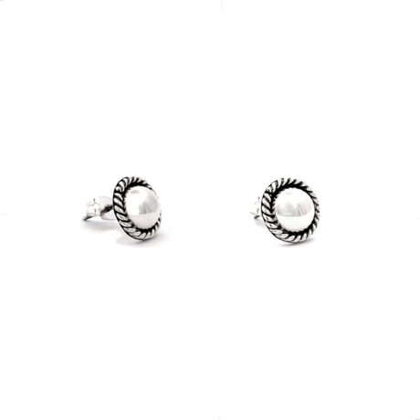 Aretes Broqueles De Plata .925 Con Oxido Agálea Mujer