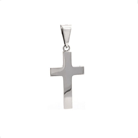 Dije Cruz Liso De Plata .925 Agálea Hombre Mujer  Plateado