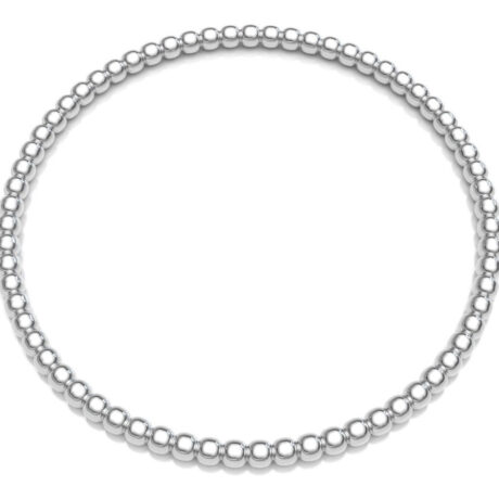 Pulsera De Plata 925 Bolitas De 3mm Elástica Mujer Agálea Largo 18 Cm