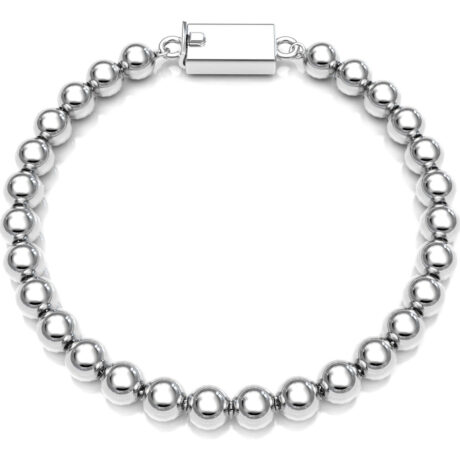 Pulsera De Plata 925 Mujer Bolitas De 8mm Agálea Largo 20 Cm
