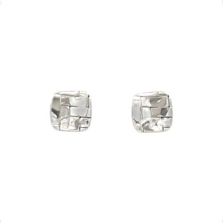 Arete Broquel Cuadro Con Diseño De Plata .925 Agálea Mujer