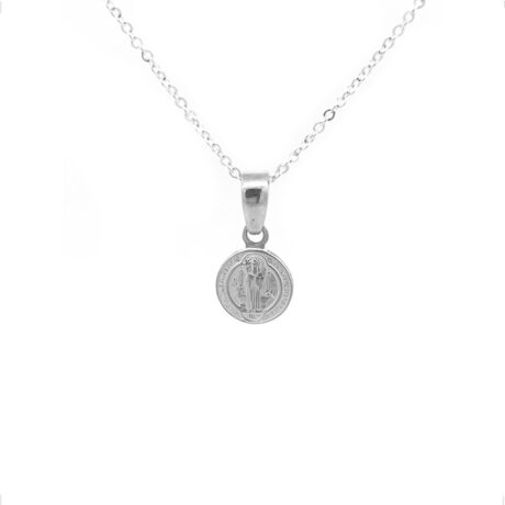 Collar Dije De Plata 925 Medalla De San Benito Mujer Agálea Plateado