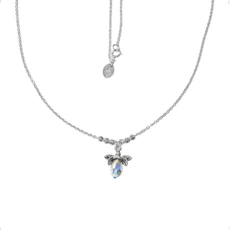 Collar De Plata 925 Dije Y Cadena Luciérnaga Cristal Agálea Plateado