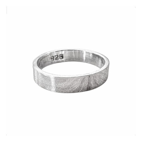Argolla Plata 925 Plana 4mm Matrimonio Unisex Grabado Agálea Plateado