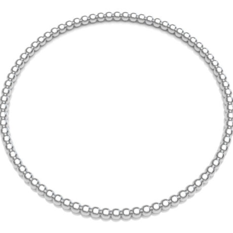 Pulsera De Plata 925 Bolitas De 2.5mm Elástico Mujer Agálea Largo 18 Cm