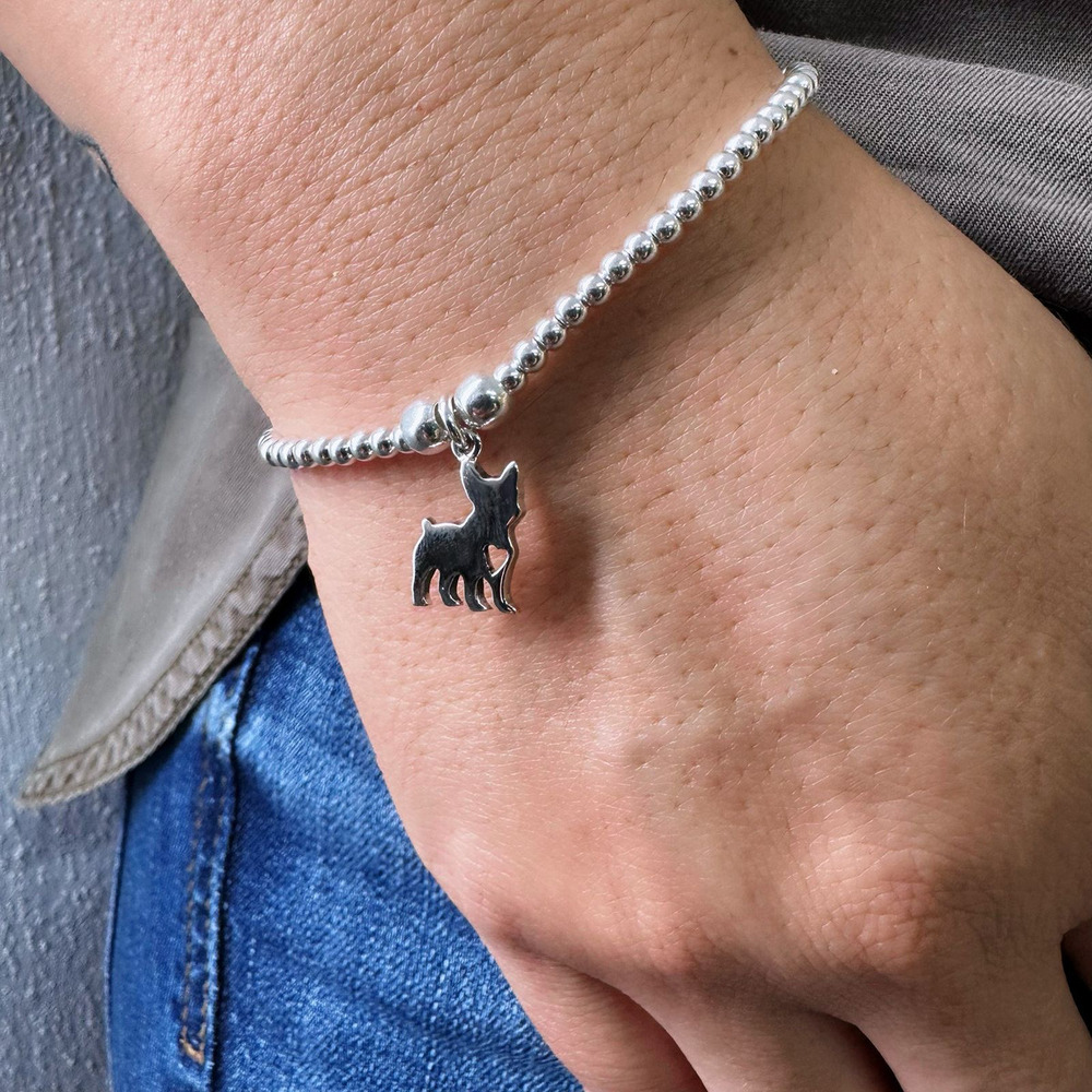 Pulsera De Plata 925 Con Dije De Perro Mascota Agalea Bulldog Frances 5 Cm 16 Cm - Image 3
