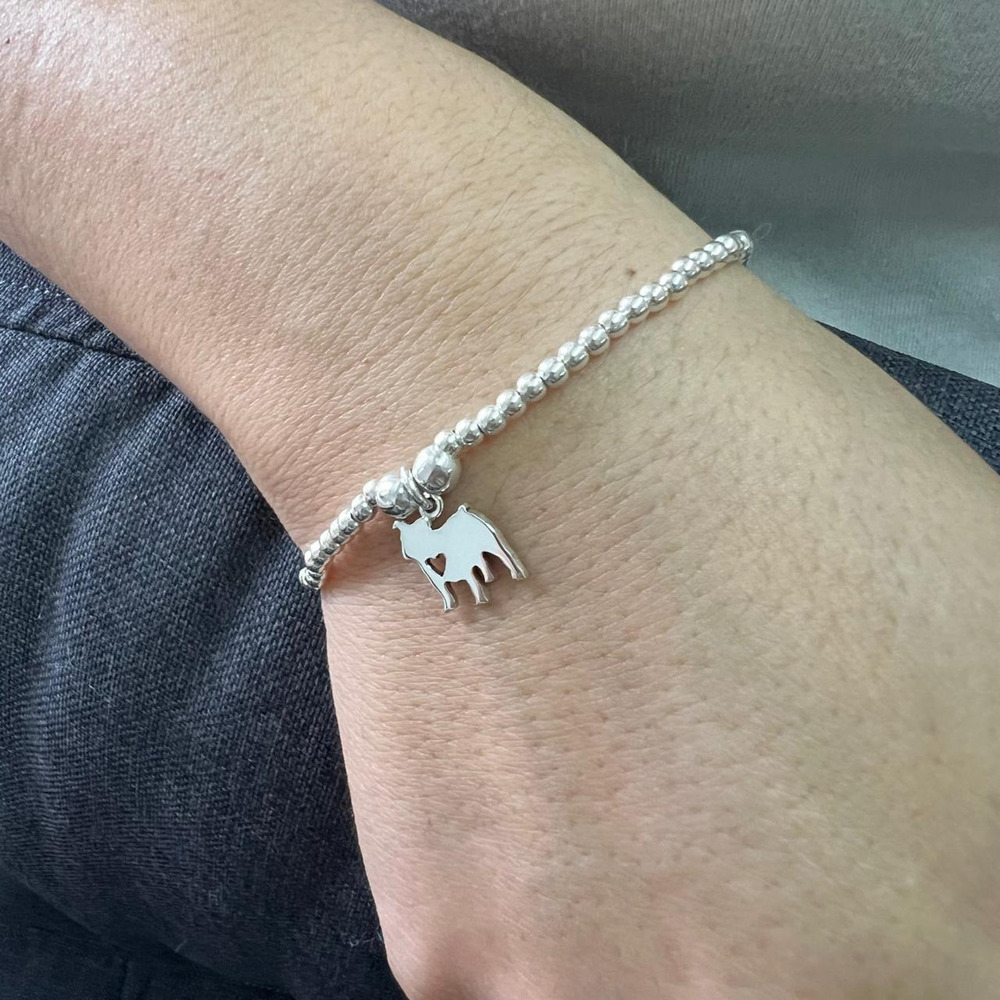Pulsera De Plata 925 Con Dije De Perro Mascota Agalea Bulldog 5 Cm 16 Cm - Image 3