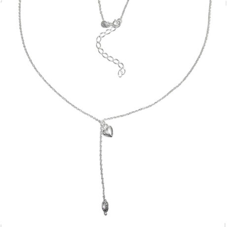 Collar Corbatero De Plata 925 Dijes De Corazón Agálea Mujer Plateado