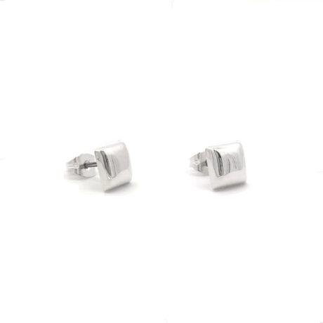 Arete Broquel Cuadrito De Plata .925 Agálea Mujer