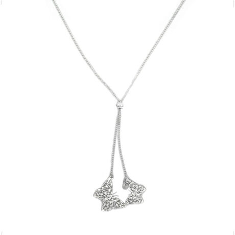 Collar Corbatero Con Mariposas De Plata .925 Mujer Agálea Color Plateado