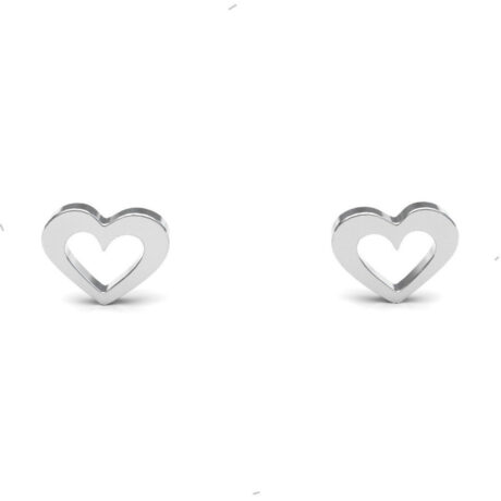 Aretes Broqueles Plata 925 Corazón Mujer Niña Agálea Joyería