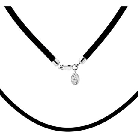 Collar Caucho Broche De Plata 925 4 Mm Agálea Hombre 45cm, 50cm, 55cm