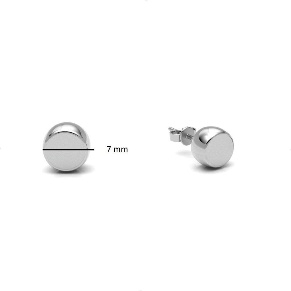 Aretes Broquel Redondo De Plata 925 Mujer Niña Agálea - Image 2