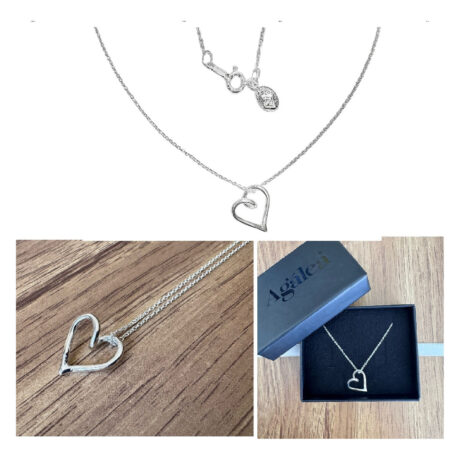 Collar De Plata .925 Dije De Corazón Mujer Agálea Plateado