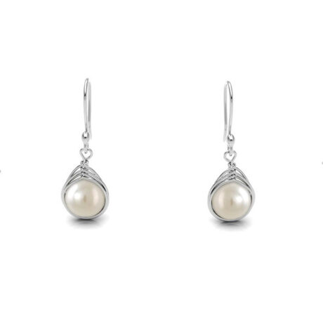 Aretes De Plata 925 Perla Natural Cultivada  Agálea Joyería