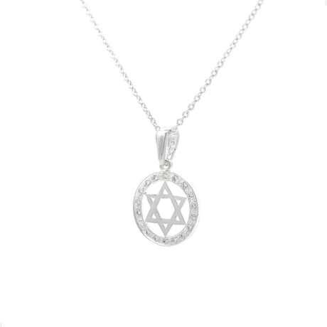 Collar De Plata .925 Con Dije Estrella De David Agálea  Plateado