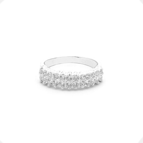 Anillo Churumbela Doble De Plata Ley .925 Circonias Agálea