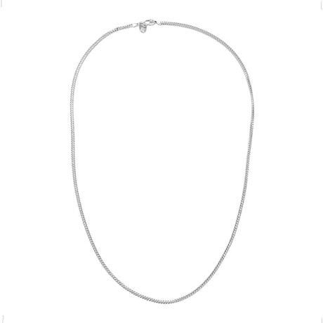 Cadena Tejido Cubana De Plata .925 55 Cm Hombre Mujer Agálea Plateado