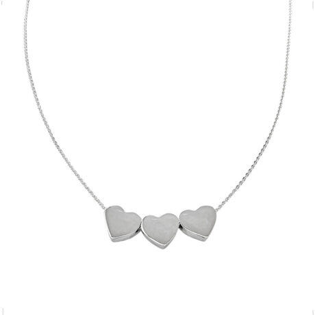 Collar De Plata .925 3 Corazones Pasacadena 45 Cm  Agálea Plateado