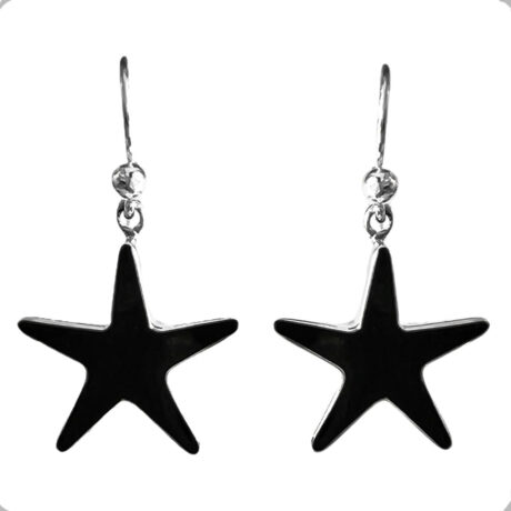 Arete Plata 925 Colgante Estrella Negro Agálea Mujer