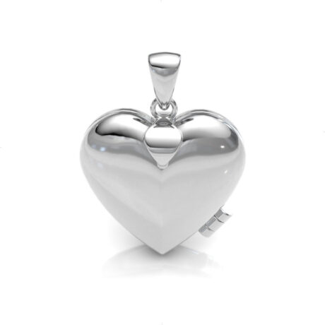 Dije Relicario Corazón Liso De Plata Ley .925 Mamá Agálea Color Plateado