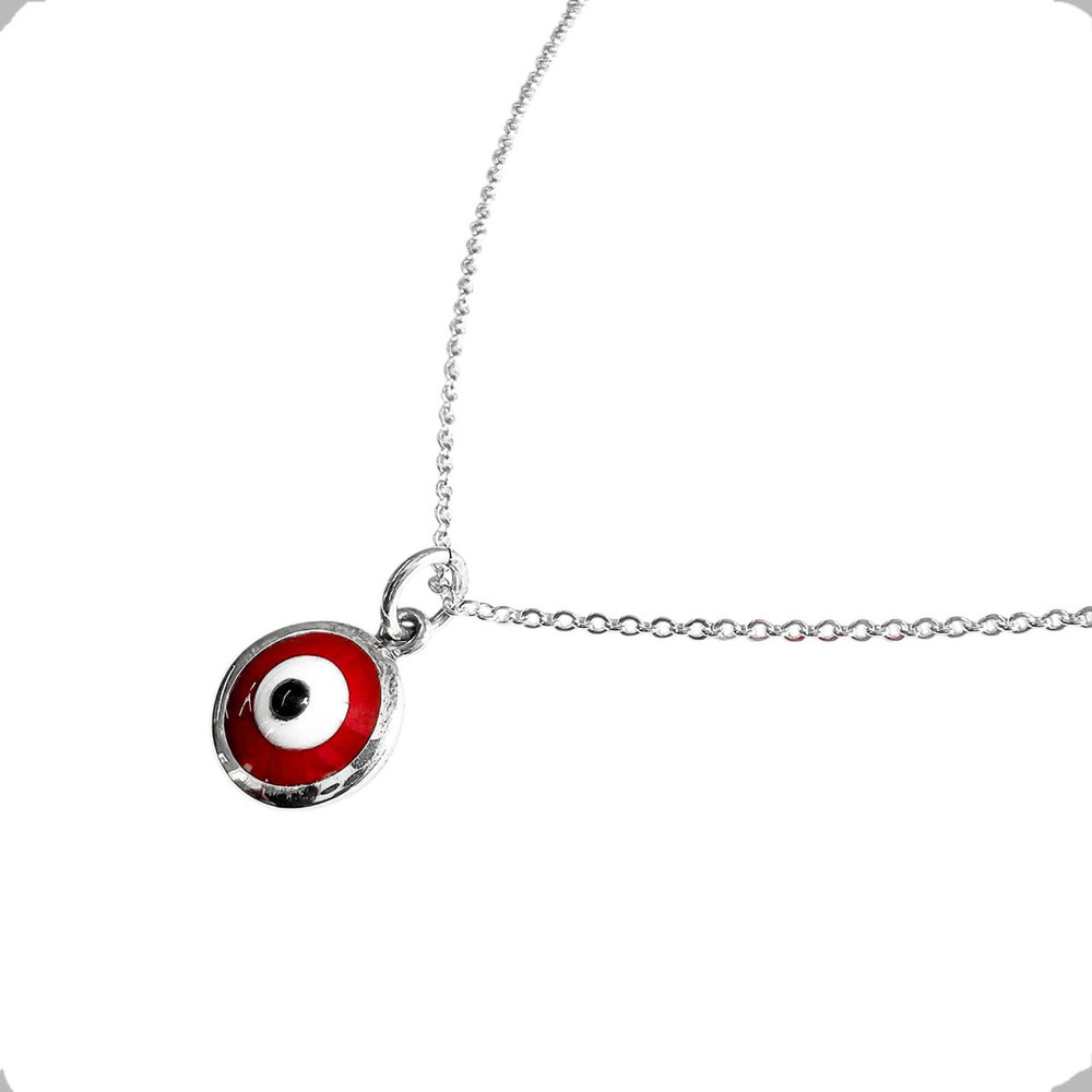 Collar De Plata .925 Dije Ojo Turco Unisex 45 Cm Agálea Rojo (copia) - Image 4