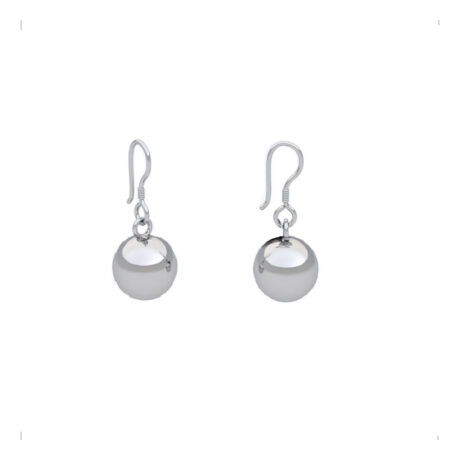 Aretes Colgante De Plata .925 Bolita Largo Agálea Mujer
