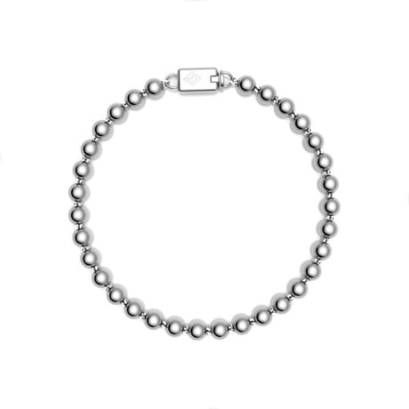 Pulsera De Plata 925 Mujer Bolitas De 6mm Agálea Largo 4.699 M