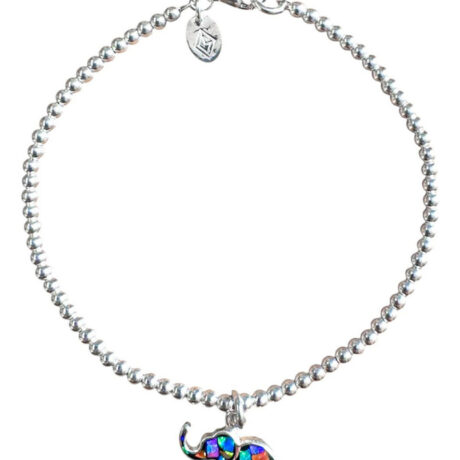 Pulsera Plata .925 Bolitas Dije A Charms Opalo Agálea 18 Cm 5 Cm 18 Cm