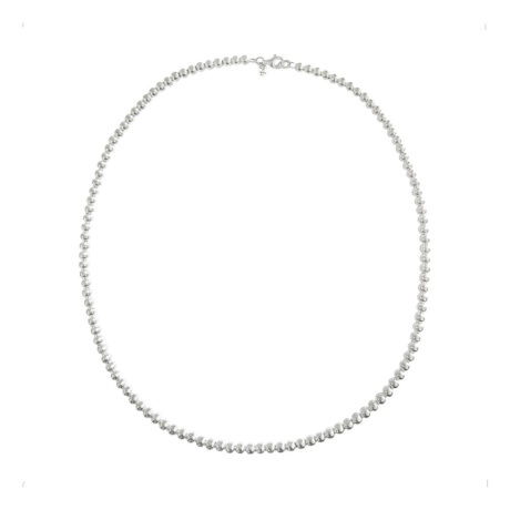 Collar Gargantilla Bolitas 4 Mm De Plata .925 45 Cm Agálea Plateado