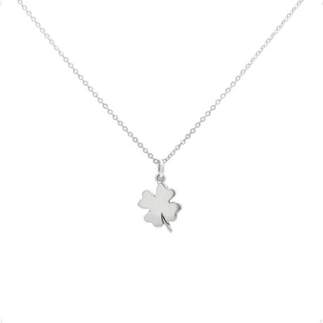 Collar Dije De La Suerte Plata .925 De 45 Cm Mujer Agálea Color Trébol