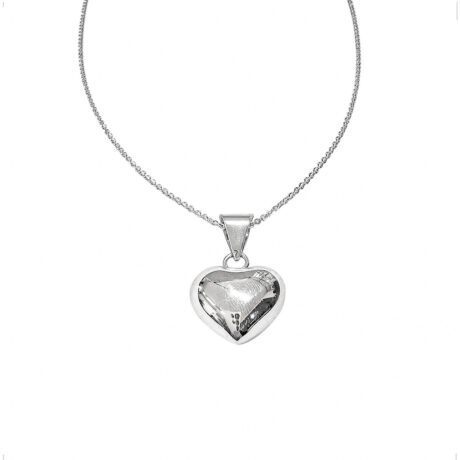 Collar De Plata 925 Dije De Corazón Llamador De Angel Agálea Plateado