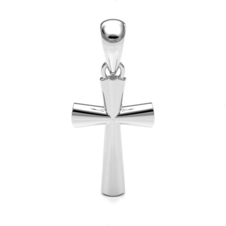 Dije Cruz Lisa De Plata .925 Agálea Joyería Plateado
