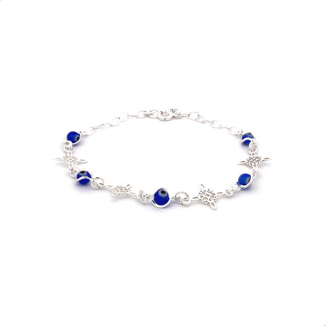 Pulsera Plata 925 Nudo De Bruja Y Ojo Turco Amuleto Agálea
