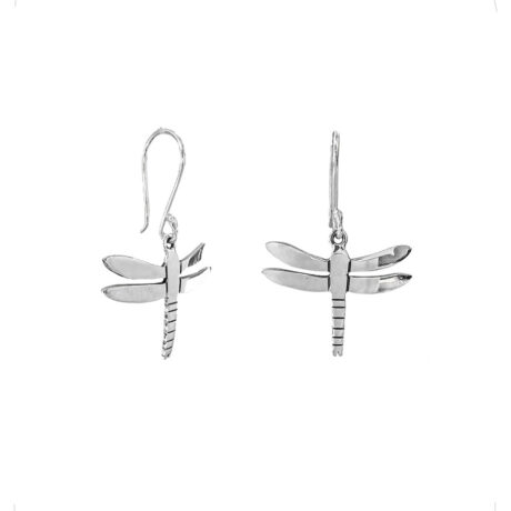 Aretes Largos De Plata .925 Libélula Colgante Mujer Agálea