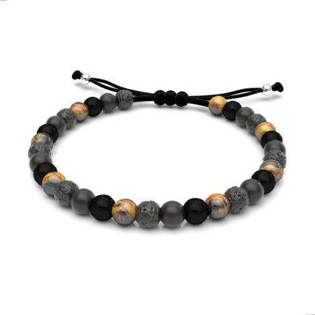 Pulsera Piedra Volcánica Ojo De Tigre Onix Plata 925 Agalea