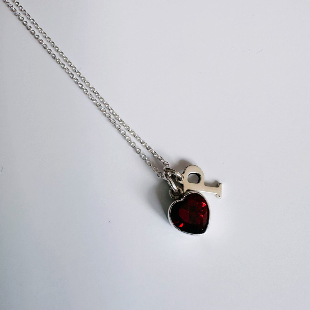 Collar Dije Corazón Colores Mas Letra Plata 925 45cm Agálea Color Rojo - Image 3