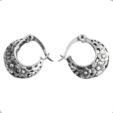 Arete Arracada Plata 925 Canasta Con Oxido Mujer Agálea